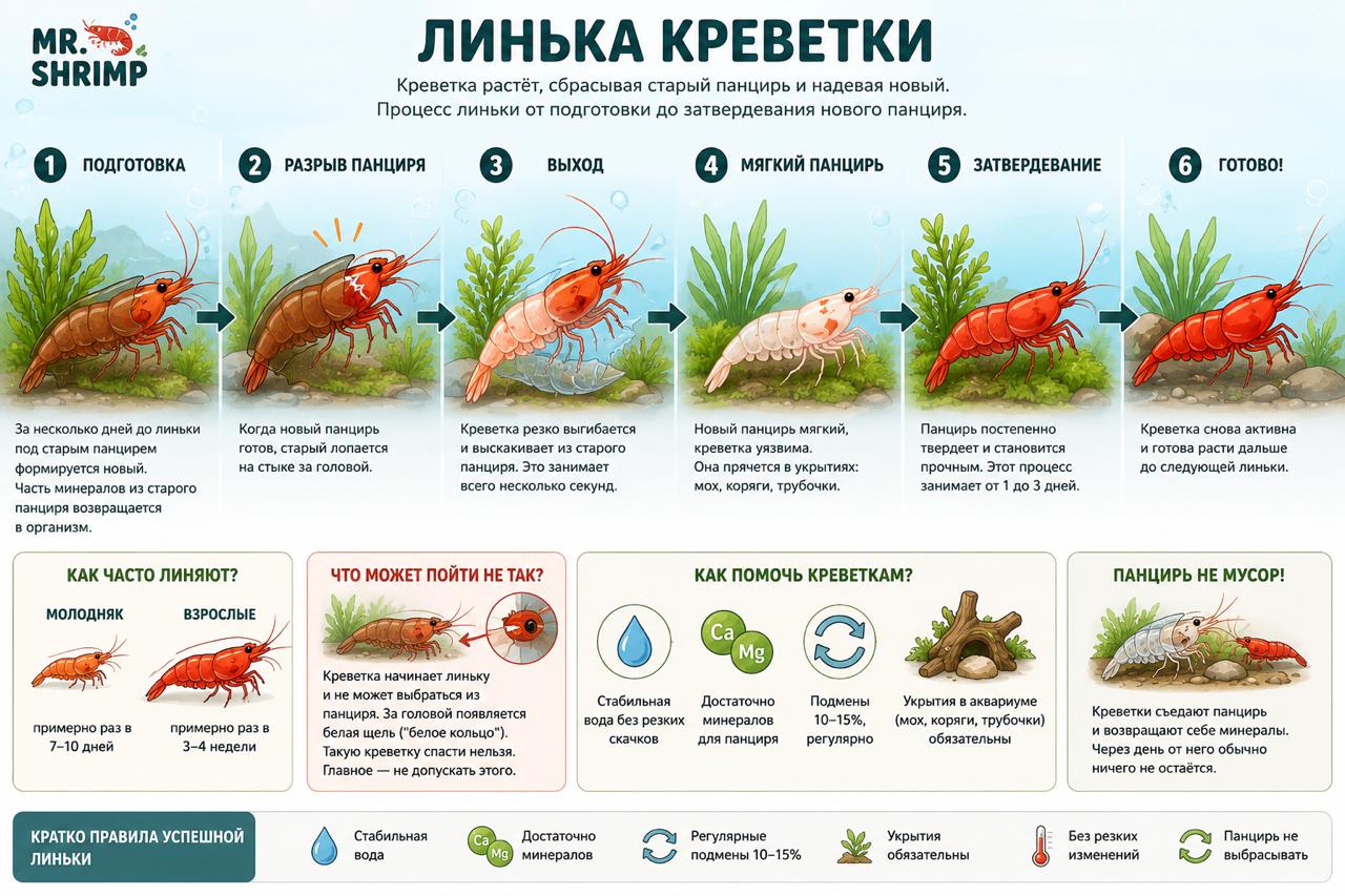 Линька креветок: почему панцирь не нужно выбрасывать